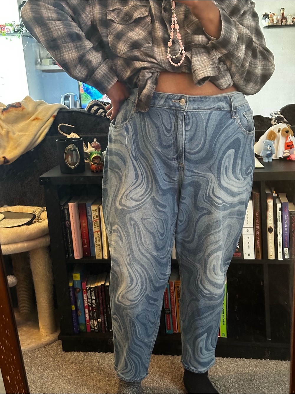 Swirl blue jeans
